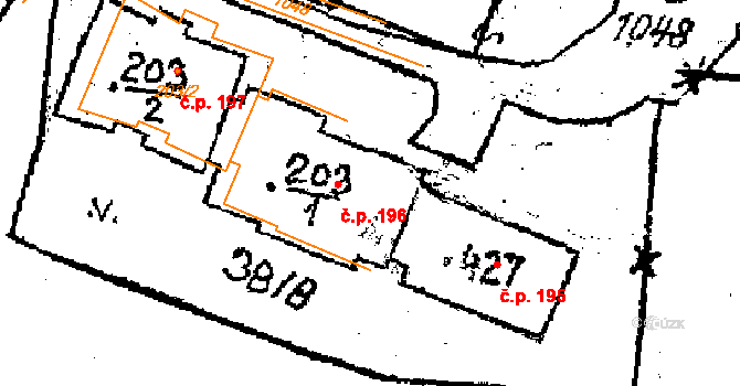 Jamné 145 na parcele st. 203 v KÚ Jamné u Jihlavy, Katastrální mapa