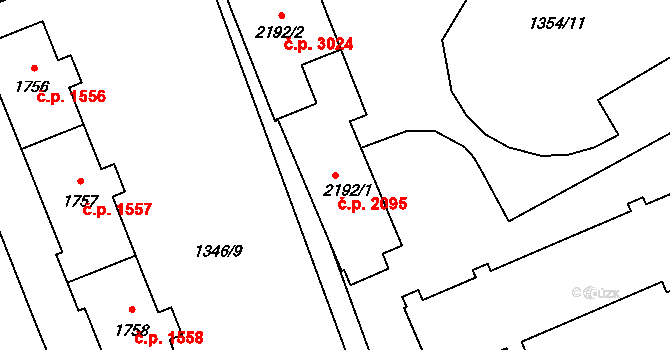 Šumperk 2095 na parcele st. 2192/1 v KÚ Šumperk, Katastrální mapa