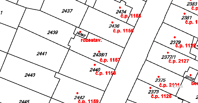 Boskovice 1157 na parcele st. 2438/1 v KÚ Boskovice, Katastrální mapa