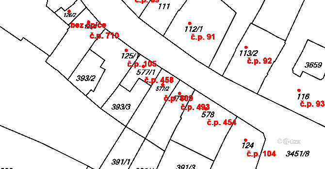 Lysá nad Labem 809 na parcele st. 577/2 v KÚ Lysá nad Labem, Katastrální mapa