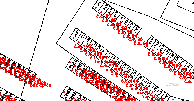 Jirkov 109 na parcele st. 2130 v KÚ Jirkov, Katastrální mapa