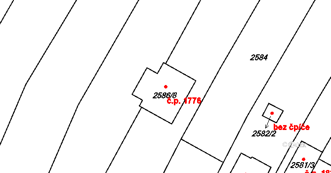 České Budějovice 6 1776, České Budějovice na parcele st. 2586/8 v KÚ České Budějovice 6, Katastrální mapa