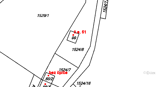 Malče 51, Besednice na parcele st. 99 v KÚ Malče, Katastrální mapa
