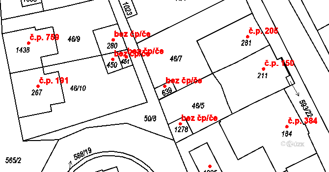 Jablonné nad Orlicí 39420019 na parcele st. 639 v KÚ Jablonné nad Orlicí, Katastrální mapa