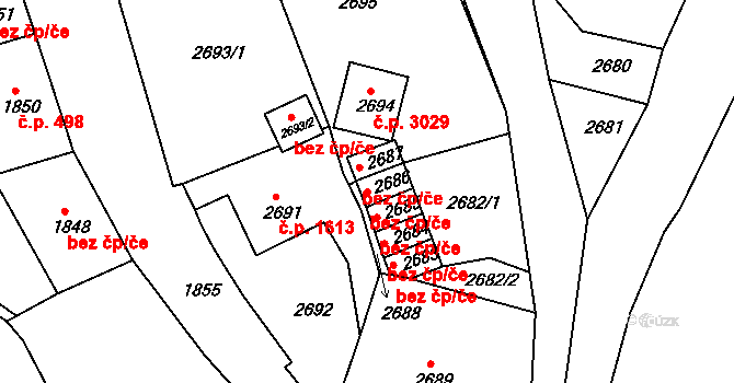 Česká Lípa 42810019 na parcele st. 2686 v KÚ Česká Lípa, Katastrální mapa