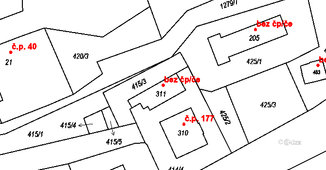 Jarošov nad Nežárkou 43365019 na parcele st. 311 v KÚ Jarošov nad Nežárkou, Katastrální mapa