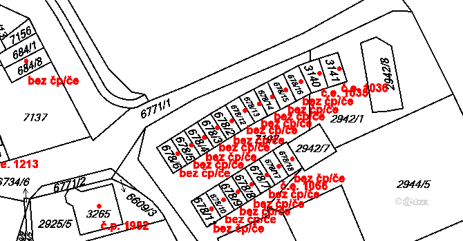 Kraslice 44366019 na parcele st. 678/2 v KÚ Kraslice, Katastrální mapa