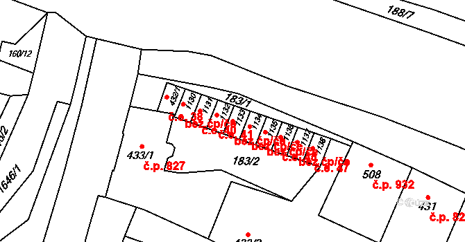 Litovel 42 na parcele st. 1133 v KÚ Litovel, Katastrální mapa