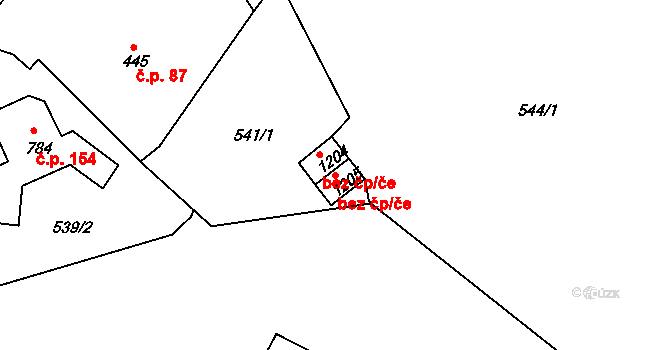 Broumov 48729019 na parcele st. 1205 v KÚ Broumov, Katastrální mapa