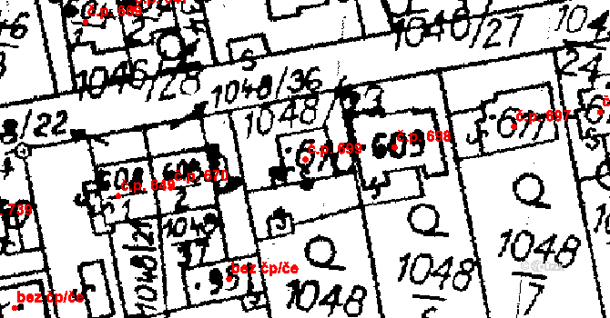 Libina 699 na parcele st. 6336 v KÚ Horní Libina, Katastrální mapa