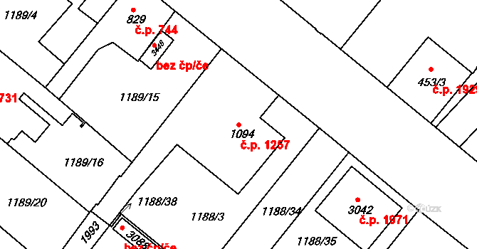 Brandýs nad Labem 1257, Brandýs nad Labem-Stará Boleslav na parcele st. 1094 v KÚ Brandýs nad Labem, Katastrální mapa