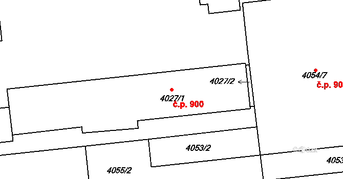 Troubky 900 na parcele st. 4027/1 v KÚ Troubky nad Bečvou, Katastrální mapa