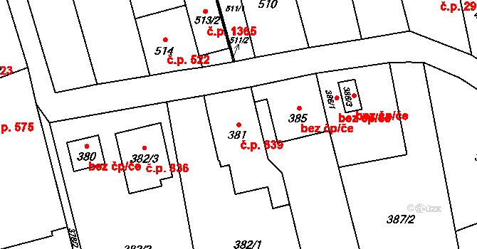 Kylešovice 639, Opava na parcele st. 381 v KÚ Kylešovice, Katastrální mapa