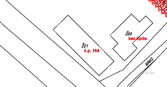 Lobkovice 154, Neratovice na parcele st. 221 v KÚ Lobkovice, Katastrální mapa