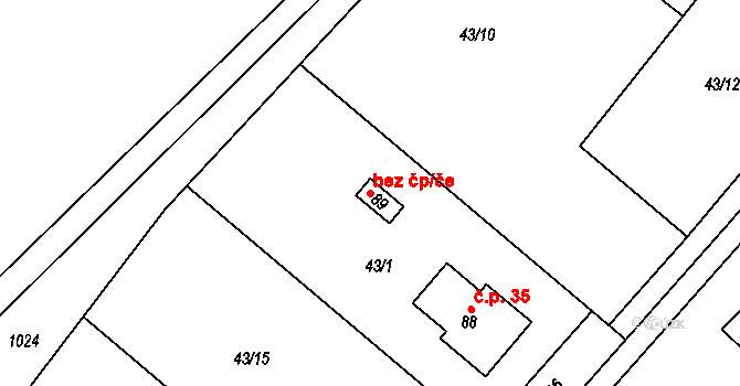 Svinčany 88671020 na parcele st. 89 v KÚ Raškovice u Přelouče, Katastrální mapa