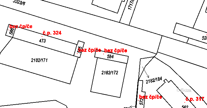 Němčičky 107128021 na parcele st. 584 v KÚ Němčičky u Hustopečí, Katastrální mapa