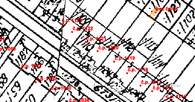 Lanžhot 1120 na parcele st. 1245 v KÚ Lanžhot, Katastrální mapa