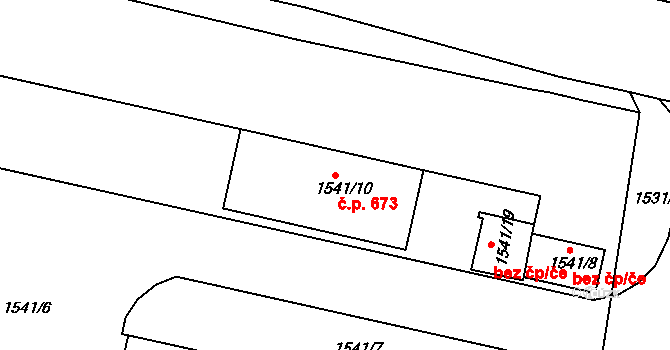 Miřetice u Klášterce nad Ohří 673, Klášterec nad Ohří na parcele st. 1541/10 v KÚ Miřetice u Klášterce nad Ohří, Katastrální mapa