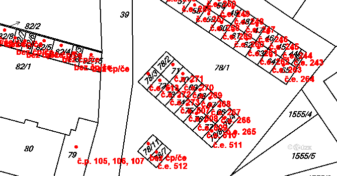 Miřetice u Klášterce nad Ohří 273, Klášterec nad Ohří na parcele st. 73 v KÚ Miřetice u Klášterce nad Ohří, Katastrální mapa