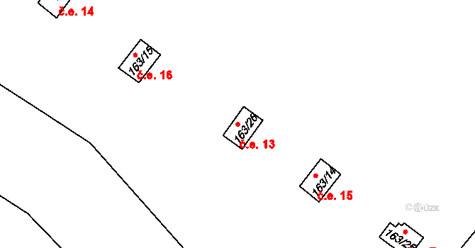 Čikov 13 na parcele st. 163/26 v KÚ Čikov, Katastrální mapa