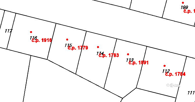 Záběhlice 1783, Praha na parcele st. 114 v KÚ Záběhlice, Katastrální mapa