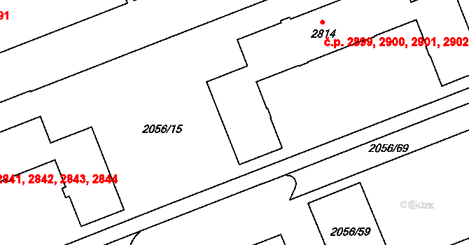 Hodonín 2899,2900,2901,2902 na parcele st. 2814 v KÚ Hodonín, Katastrální mapa