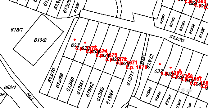 Jirkov 1372 na parcele st. 634 v KÚ Jirkov, Katastrální mapa