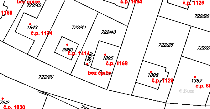 Pražské Předměstí 1168, Hradec Králové na parcele st. 1895 v KÚ Pražské Předměstí, Katastrální mapa