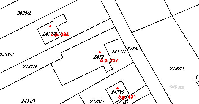Dolní Suchá 237, Havířov na parcele st. 2432 v KÚ Dolní Suchá, Katastrální mapa