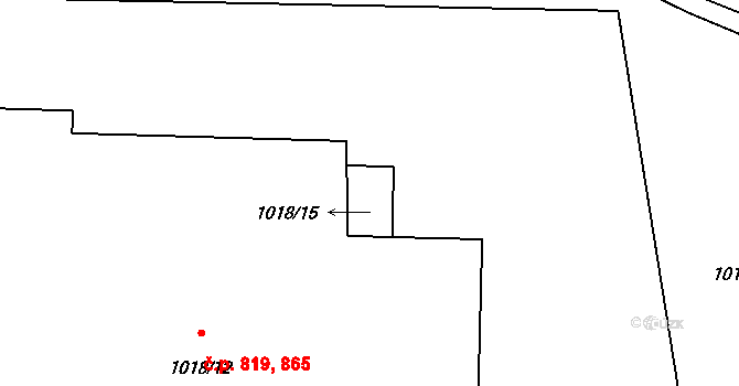 Čimice 865, Praha na parcele st. 1018/15 v KÚ Čimice, Katastrální mapa