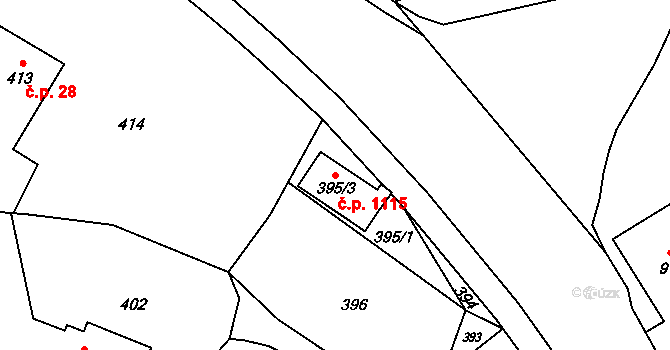 Dětmarovice 1115 na parcele st. 395/3 v KÚ Dětmarovice, Katastrální mapa