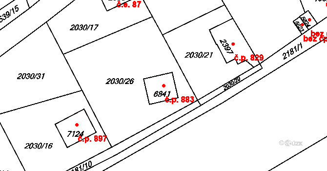 Beroun-Závodí 883, Beroun na parcele st. 6841 v KÚ Beroun, Katastrální mapa