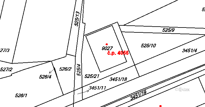Hodonín 4055 na parcele st. 9027 v KÚ Hodonín, Katastrální mapa