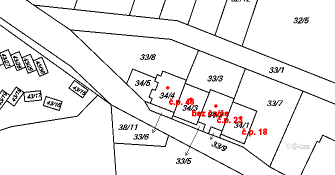 Lipno nad Vltavou 46 na parcele st. 34/4 v KÚ Lipno nad Vltavou, Katastrální mapa