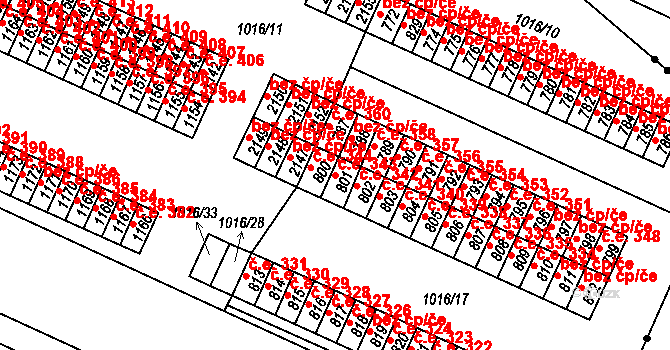 Úšovice 343, Mariánské Lázně na parcele st. 801 v KÚ Úšovice, Katastrální mapa
