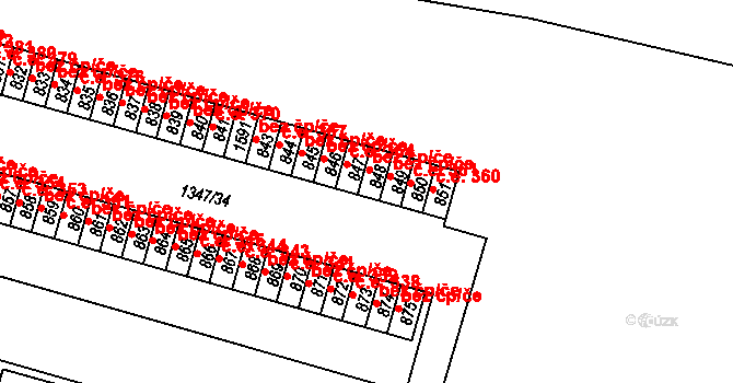 Chvaletice 364 na parcele st. 847 v KÚ Telčice, Katastrální mapa