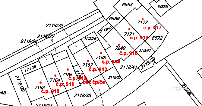 Beroun-Závodí 914, Beroun na parcele st. 7168 v KÚ Beroun, Katastrální mapa