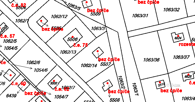 Havlíčkův Brod 38690021 na parcele st. 5507 v KÚ Havlíčkův Brod, Katastrální mapa