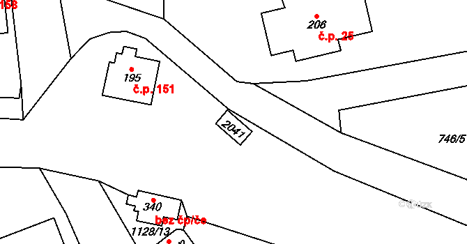 Libchavy 39384021 na parcele st. 2041 v KÚ Dolní Libchavy, Katastrální mapa