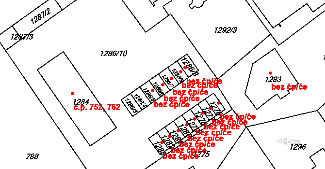 Roztoky 39604021 na parcele st. 1286/6 v KÚ Roztoky u Prahy, Katastrální mapa