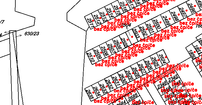 Přeštice 40911021 na parcele st. 2509 v KÚ Přeštice, Katastrální mapa