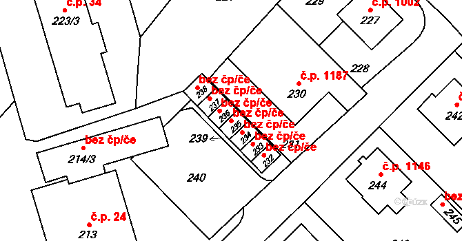 Vsetín 41773021 na parcele st. 235 v KÚ Vsetín, Katastrální mapa