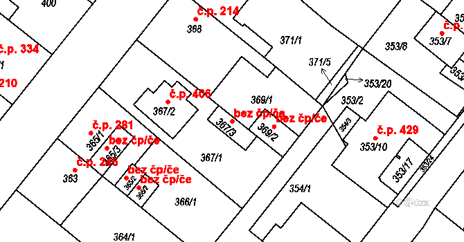 Teplice 42855021 na parcele st. 367/3 v KÚ Sobědruhy, Katastrální mapa