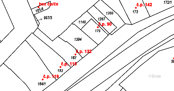 Břest 42898021 na parcele st. 180 v KÚ Břest, Katastrální mapa