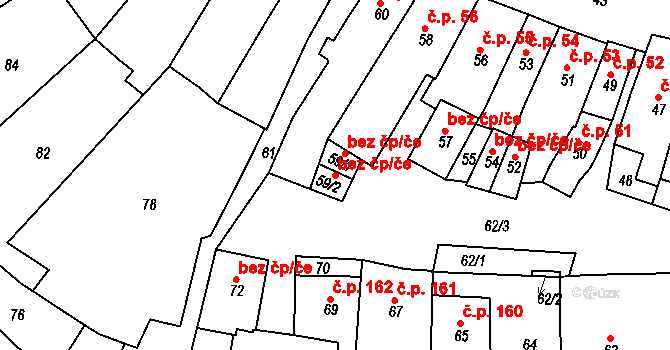 Jemnice 43370021 na parcele st. 59/2 v KÚ Jemnice, Katastrální mapa
