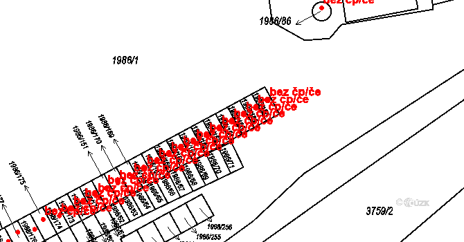 Turnov 43480021 na parcele st. 1986/161 v KÚ Turnov, Katastrální mapa