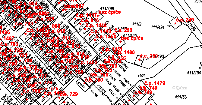 Ráj 1451, Karviná na parcele st. 411/75 v KÚ Ráj, Katastrální mapa
