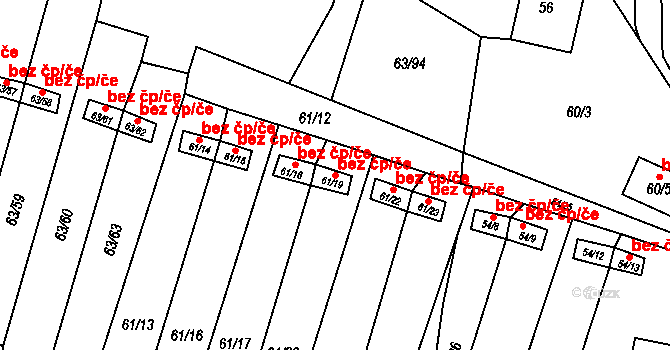 Chbany 45065021 na parcele st. 61/19 v KÚ Poláky, Katastrální mapa