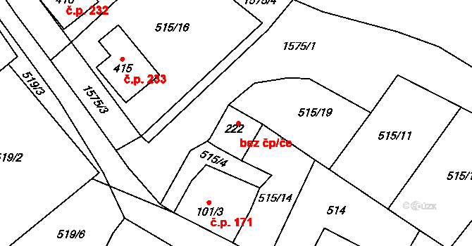 Nečtiny 45748021 na parcele st. 222 v KÚ Nečtiny, Katastrální mapa