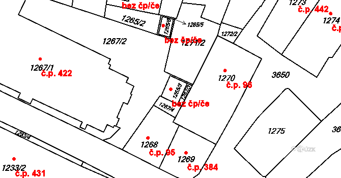 Vyškov 45887021 na parcele st. 1265/3 v KÚ Vyškov, Katastrální mapa